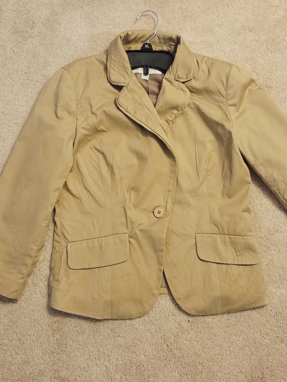 New York & Company Women's Beige Single-Button Blazer